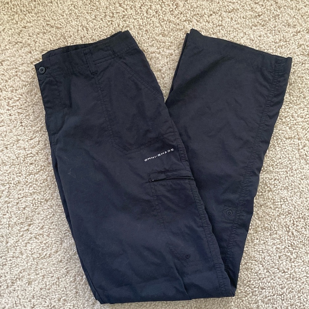 Columbia PFG Black womens hiking pants, 8 Straight-Leg
